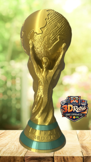 Taça Inspirada na Copa do Mundo – Troféu Decorativo em Impressão 3D (TAMANHO REAL)